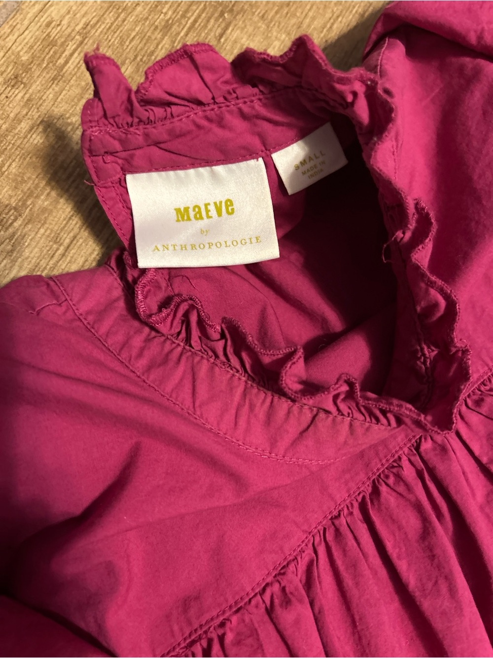 Maeve Babydoll Raspberry Top - Picture 2 of 3